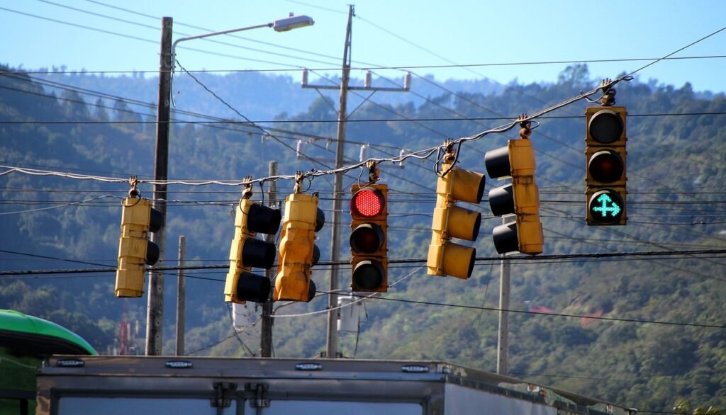 traffic, traffic light, road